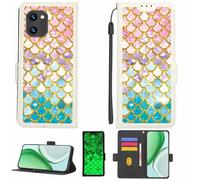 Kinetijy Coque Compatible pour UMIDIGI C1 Plus Coque Étui Housse Case Support [avec Film Protecteur HD d'une dureté de 9H] [Blocage RFID][Paillettes dorées + Brillantes] LPT-YL