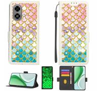 Kinetijy Coque Compatible pour ZTE Blade A35e Coque Étui Housse Case Support [avec Film Protecteur HD d'une dureté de 9H] [Blocage RFID][Paillettes dorées + Brillantes] LPT-YL