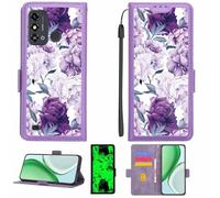 Kinetijy Coque Compatible pour Zte Blade A53 Coque Étui Housse Case Support [avec Film Protecteur HD d'une dureté de 9H] [Blocage RFID][Effet Lumineux Sombre] LPT-ZSH