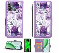 Kinetijy Coque Compatible pour ZTE Blade A53 Pro Coque Étui Housse Case Support [avec Film Protecteur HD d'une dureté de 9H] [Blocage RFID][Effet Lumineux Sombre] LPT-ZSH