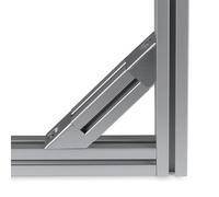 KINETIK MSystem® 2 pièces support d'angle 45 degrès pour profilé en aluminium 40x40 rainure 8 mm y compris matériel de fixation, equerre de fixation compatible avec système Item 0.0.677.56