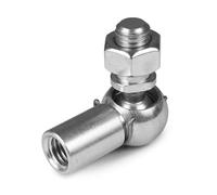 KINETIK MSystem® Embout à rotule DIN 71802 CS19 M14, filetage à rotule, joint coudé, rotule d'angle 90° et écrou hexagonal DIN 934 en acier zingué | Lot de 4