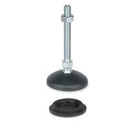 KINETIK MSystem® KM.SF5A Pied articulé Ø 50 mm avec support en caoutchouc dans le plateau de pied réglable en hauteur réglable et orientable Vis filetée mm en acier galvanisé (1, M8 x 45 mm)