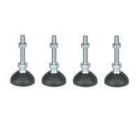 KINETIK MSystem® Lot de 4 pieds réglables M8/pieds articulés avec vis filetée et écrou hexagonal, réglables en hauteur, nivellables - Pied réglable : polyamide, broche réglable en acier galvanisé - 4