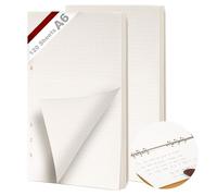 KINETOX 2 Paquets A6 Feuille Pointillé 6 Trous Feuillets Mobiles pour 120 Feuilles A6 Convient Recharge Agenda aux Filofax Recharge Cahiers Agendas Carnets de Croquis Agendas
