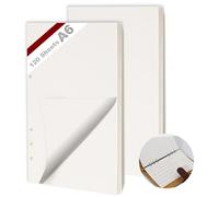 KINETOX 2 Paquets A6 Feuille Vierges 6 Trous Feuillets Mobiles pour 120 Feuilles a6 Convient Recharge Agenda ux Filofax Recharge Cahiers Agendas Carnets de Croquis