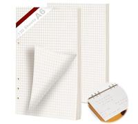 KINETOX 2 Paquets Perforée A6 Feuille Quadrillé 6 Trous Feuillets Mobiles pour 120 Feuilles Convient Recharge Agenda A6 aux Filofax Recharge Cahiers Agendas Carnets de Croquis