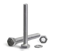 KINETOX 25 pack Boulons à Tête Hexagonale M6x60mm Boulon Inox DIN 933 Boulons à Six Pans Avec joint écrous Acier Inoxydable A2 V2A Vis Entièrement Filetée de Bâtiments Assemblage de Meubles Bricolage