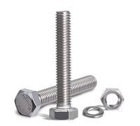 KINETOX 35 pack Boulons à Tête Hexagonale M5x50mm Boulon Inox DIN 933 Boulons à Six Pans Avec joint écrous Acier Inoxydable A2 V2A Vis Entièrement Filetée de Bâtiments Assemblage de Meubles Bricolage