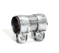 KINETOX Collier Echappement Acier Inoxydable Collier de Serrage Manchon echappement Ø65 mm D'échappement Double Universel utilisé dans divers systèmes d'échappement Ø65 mm/L:125mm