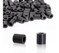 KINETOX Lot de 100 entretoises M6 ABS en plastique (noir) - Isolation en caoutchouc - Rondelles d'écartement pour vis M6 - 11 x 12 mm - Pour circuits imprimés - Isolant électrique