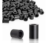 KINETOX Lot de 100 entretoises M8 ABS en plastique (noir) - Isolation en caoutchouc - Rondelles d'écartement pour vis M8 - 14 x 12 mm - Pour circuits imprimés - Isolant électrique