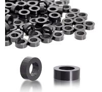 KINETOX Lot de 100 entretoises M8 ABS en plastique (noir) - Isolation en caoutchouc - Rondelles d'écartement pour vis M8 - 14 x 8 mm - Pour circuits imprimés - Isolant électrique