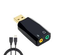 Kinetxiaxia USB 3.5mm Stereo Jack Audio Adapter, USB to AUX Cable, Computer Peripheral Devices Built-in Chip for Windows Mac Linux Pc Laptops Desktops PS4 PS5 Black Headphones