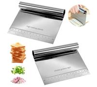 Kinfezlon Lot de 2 spatules à pâte en acier inoxydable, pelle à légumes, coupe-pâte, carte de pâte en acier inoxydable, spatule de cuisine, grattoir de cuisine, grattoir de cuisine, grattoir de