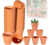 Kinfezlon Lot de 24 Piccoli Vasi in Terracotta (4 X 4,5 cm) - Petits Pots en Argile avec Trou de Drainage, Mini Pots Réutilisables et Pratiques pour Chambre, Bureau ou Espace Décoratif