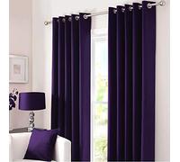 Kinfolk Textile Paire de rideaux occultants thermiques à œillets avec 2 embrasses Aubergine 117 x 183 cm