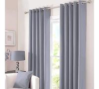 Kinfolk Textile Paire de rideaux occultants thermiques à œillets avec 2 embrasses Gris argenté 229 x 229 cm