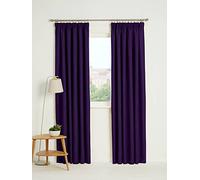 Kinfolk Textile Paire de rideaux occultants thermiques plissés avec 2 embrasses Aubergine 167,6 x 228,6 cm
