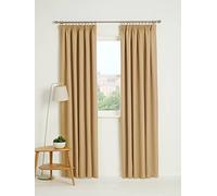 Kinfolk Textile Paire de rideaux occultants thermiques plissés avec 2 embrasses (crème naturel, 167,6 x 137,2 cm)