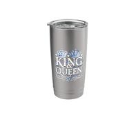 King and Queen Royal Crown Élégant couple assorti Gobelet isotherme en acier inoxydable double paroi