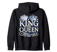 King and Queen Royal Crown Élégant Couple Assorti Sweat à Capuche