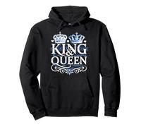 King and Queen Royal Crown Élégant Couple Assorti Sweat à Capuche