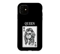 King and Queen Skull Catrina Playing Card Couple Matching Coque pour iPhone 11