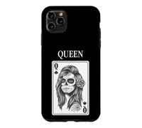King and Queen Skull Catrina Playing Card Couple Matching Coque pour iPhone 11 Pro Max