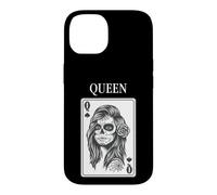 King and Queen Skull Catrina Playing Card Couple Matching Coque pour iPhone 14