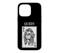 King and Queen Skull Catrina Playing Card Couple Matching Coque pour iPhone 14 Pro Max