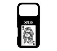 King and Queen Skull Catrina Playing Card Couple Matching Coque pour iPhone 17 Pro
