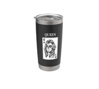 King And Queen Skull Catrina Playing Card Couple Matching Gobelet isotherme en acier inoxydable double paroi