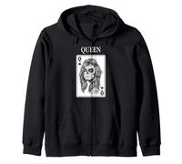 King and Queen Skull Catrina Playing Card Couple Matching Sweat à Capuche