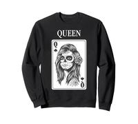 King and Queen Skull Catrina Playing Card Couple Matching Sweatshirt