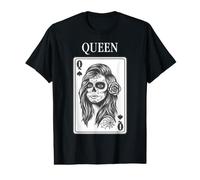 King and Queen Skull Catrina Playing Card Couple Matching T-Shirt Graphique avec Valeur