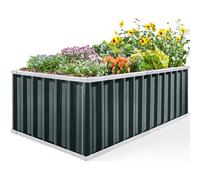 King Bird Jardinière surélevée d'extérieur en Acier galvanisé pour légumes à Racines Profondes, Fleurs, Grand kit de Plate-Bande surélevée (Gris foncé) 1,8 x 0,9 x 0,6 m