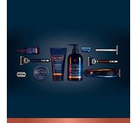 King C. Gillette Gel nettoyant 3 en 1 pour la barbe, le visage et les cheveux pour homme, nettoyage quotidien et fraîcheur, avec parfum caractéristique King C, 350 ml