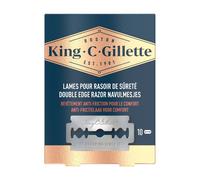 King C. Gillette Lames de sûreté – 10 lames – Acier inoxydable, Précision arrière, Gris