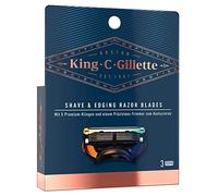 King C. Gillette Lames de rasoir pour homme avec tondeuse de précision, lames durables, 3 lames de rechange