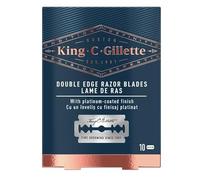 King C. Gillette Lames de rechange pour rasoir à double tranchant pour homme, 10 pièces, meilleures lames en acier inoxydable avec revêtement platine