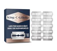 King C. Gillette Lames pour Rasoirs de Sûreté Homme, Pack de 10, Parfait Coffret Cadeau Homme / Papa