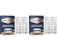 King C. Gillette lames pour rasoirs de sûreté homme, en acier inoxydable, couleur argentée, pack de 10