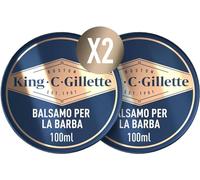 King C. Gillette Lot de 2 baumes à barbe pour homme de 100 ml, à utiliser avec ou sans rinçage au beurre de cacao, idée cadeau pour homme, kit professionnel