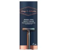 King C. Gillette Rasoir de sécurité à double tranchant, lames revêtues de platine, rasoir de sécurité classique pour un rasage lisse, rasoir traditionnel avec 5 lames de rechange pour homme