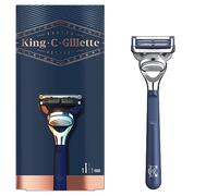 King C. Gillette Rasoir Homme, Rasage Visage Et Contours, Permet D’Atteindre Les Zones Difficiles, Rasoir + 1 Lame de Rasoir