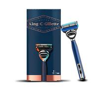 King C. Gillette Rasoir humide pour homme avec 1 rasoir 5 lames - Bleu marine