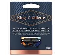 King C.Gillette Recharges De Lames, Rasage Et Contours, Permet D’Atteindre Les Zones Difficiles, Pack de 3 Lames de Recharge