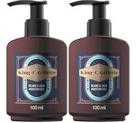 King C. Gillette Soin Barbe Homme Et Soin Pour Le Visage, Formule Hydratante À La Vitamine B3 Et À l’Huile D’Argan Pour Soulager La Peau Sèche, 100ml (Lot de 2)