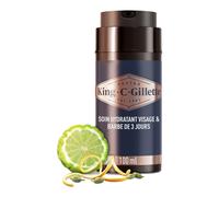 Gillette King C Soin Hydratant Pour Hommes, Pour Le Visage Et La Barbe Courte, Adoucit La Peau, Infusé Du Parfum Signature Avec Des Notes De Bergamote, Complexe Vitamine B, 100 ml
